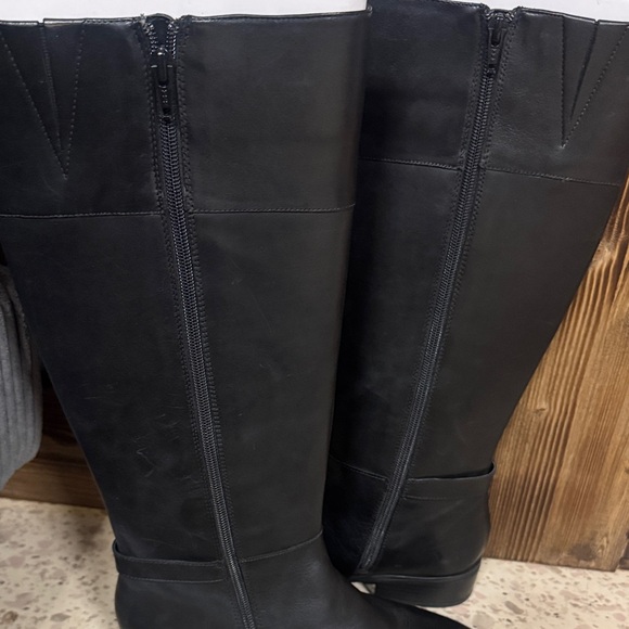 Polo by Ralph Lauren Black Leather Over the Knee Boots - Picture 5 of 8